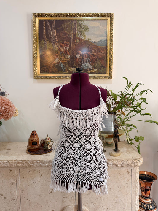 tassel crochet top.