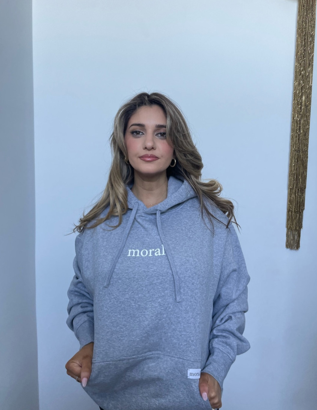 hoodie with mini print 'white'