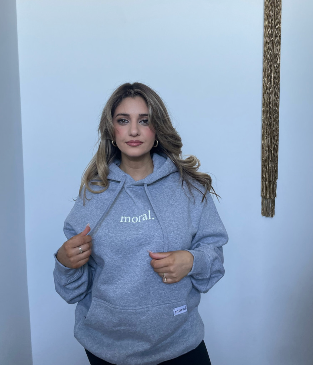 hoodie with mini print 'white'