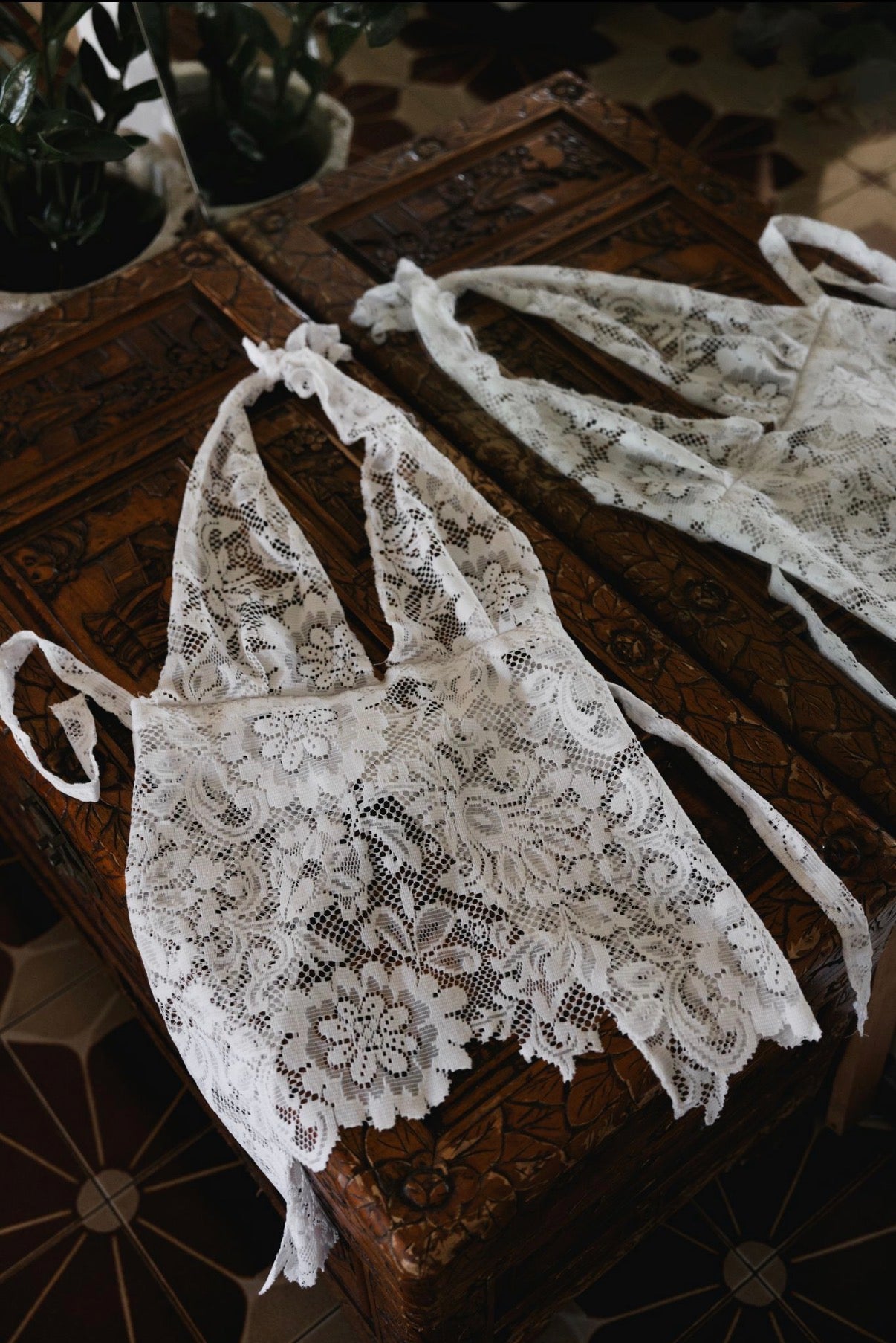 athena triangle halter top.