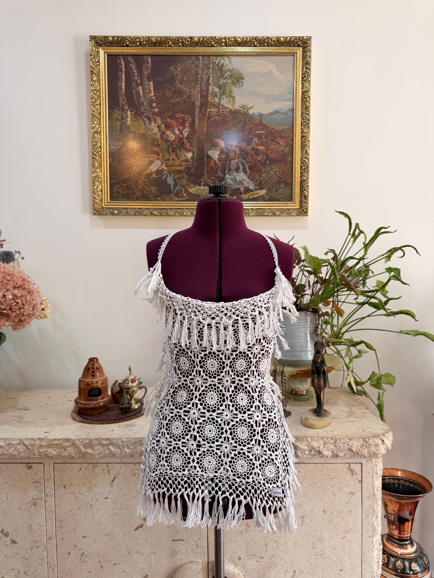 tassel crochet top.