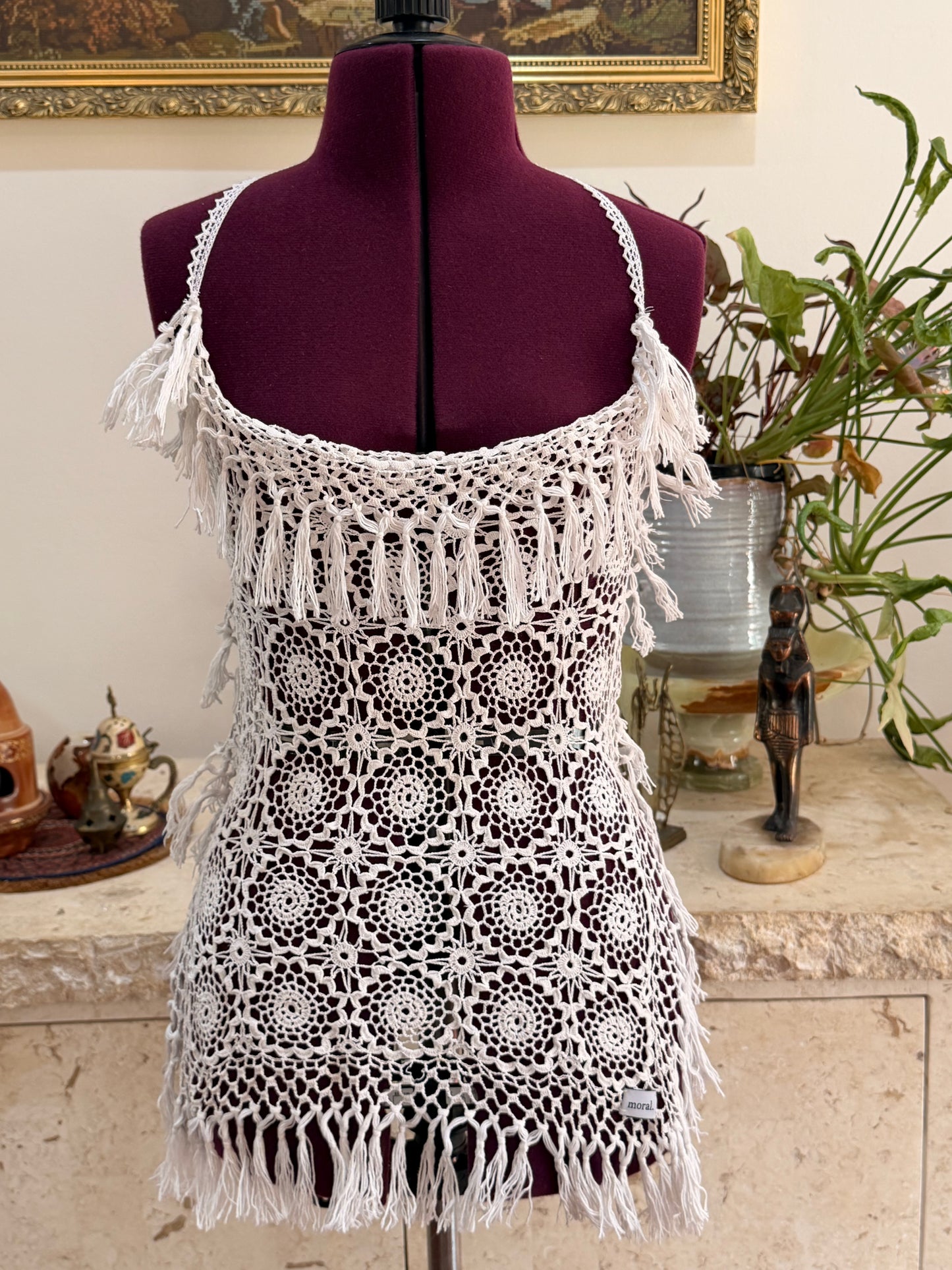 tassel crochet top.